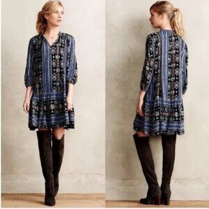 ANTHROPOLOGIE HOLDING HORSES WINTER MOON TUNIC DRESS